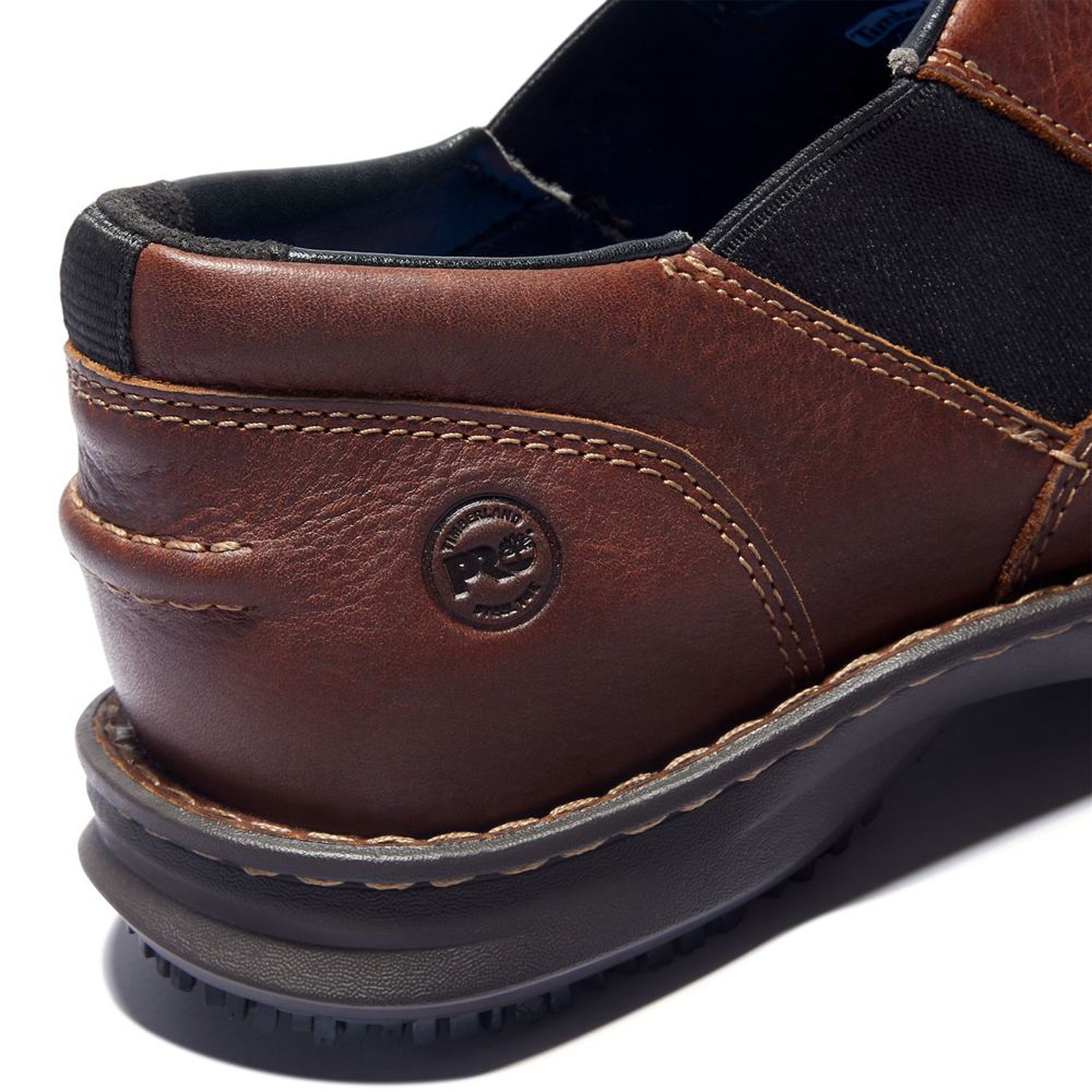 Zapatos De Seguridad Timberland Hombre Pro® Gladstone Esd Steel Toe Slip-On Marrones - Chile NOP-810